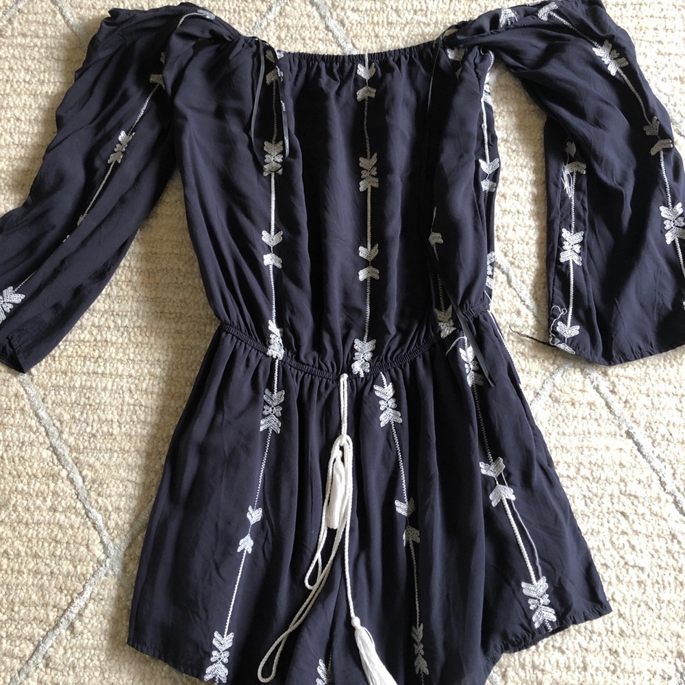 Aztec off the shoulder romper